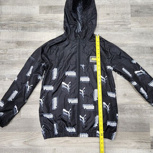 Puma Youth Rain Jacket Black & White Boy Sizes L(14-16) - Picture 2 of 7